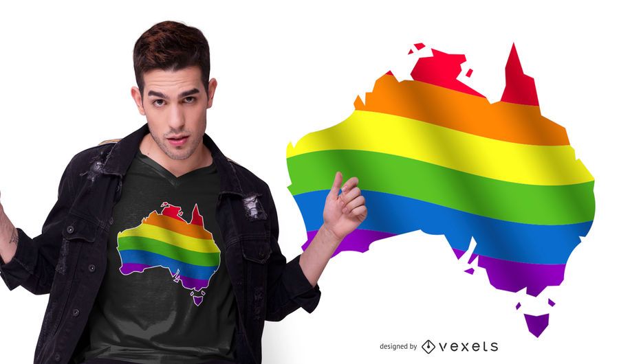 Diseño de camiseta de bandera lgbt de australia Diseño de camiseta de bandera lgbt de australia