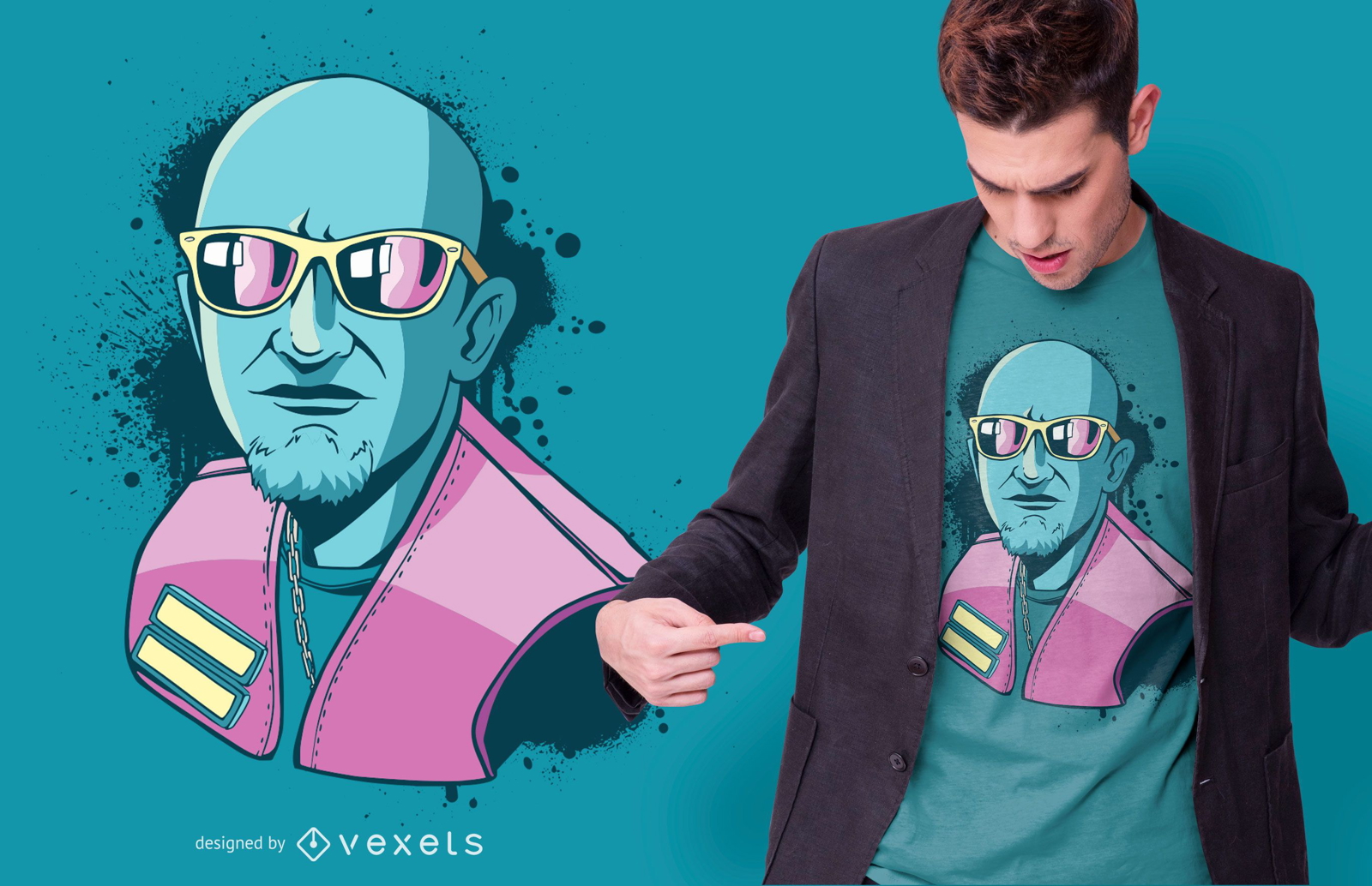 Design de camiseta masculina de óculos de sol