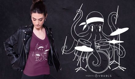 Drummer octopus t-shirt design