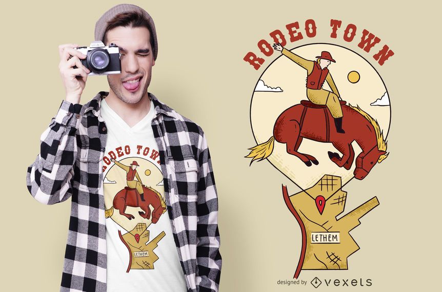 Design de t-shirt de cidade de rodeio Design de t-shirt de cidade de rodeio