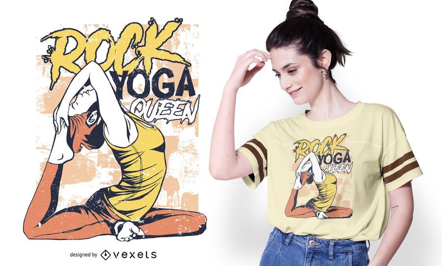 Rock yoga queen t-shirt design Rock yoga queen t-shirt design