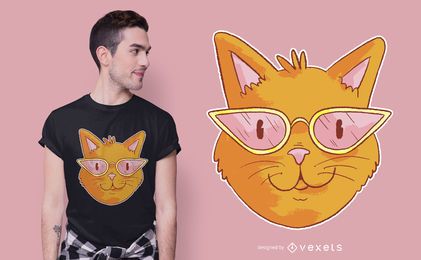 Stylish Glasses Cat T-shirt Design