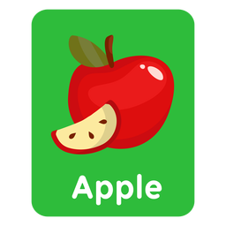 Apple vocabulary flashcard PNG Design