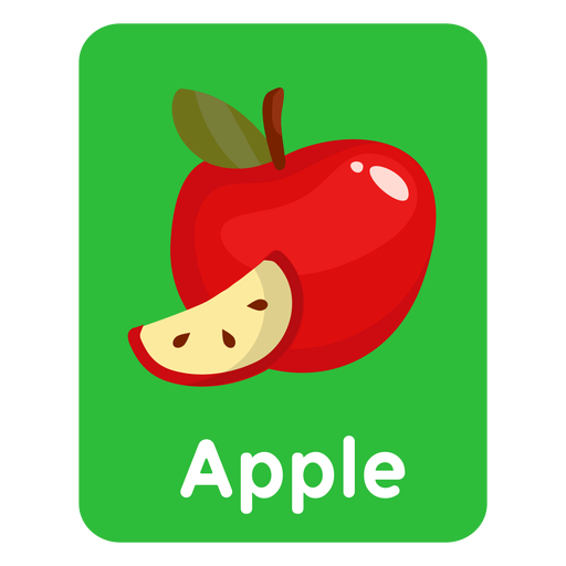 Flashcard de vocabulário da Apple Desenho PNG