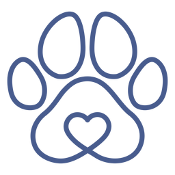 Blue dog footprint stroke PNG Design
