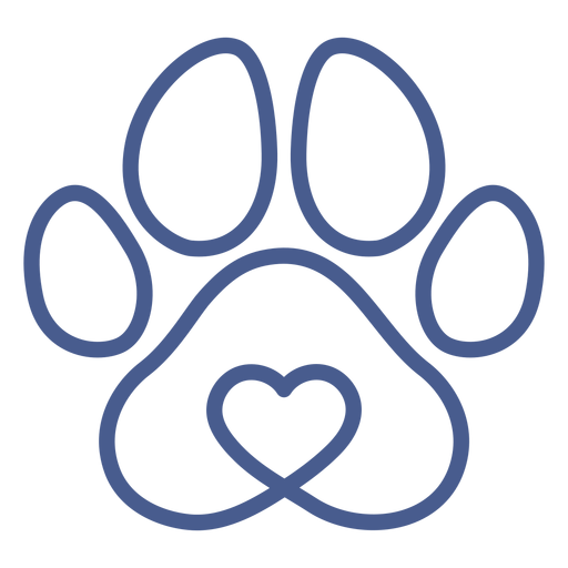 Blue dog footprint stroke PNG Design