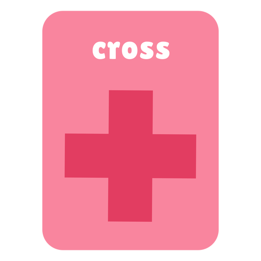 Cross shape flashcard PNG Design