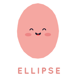Cute ellipse shape PNG Design