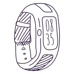 Doodle de reloj digital Diseño PNG