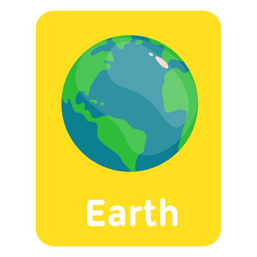 Cartão de vocabulário da Terra Desenho PNG