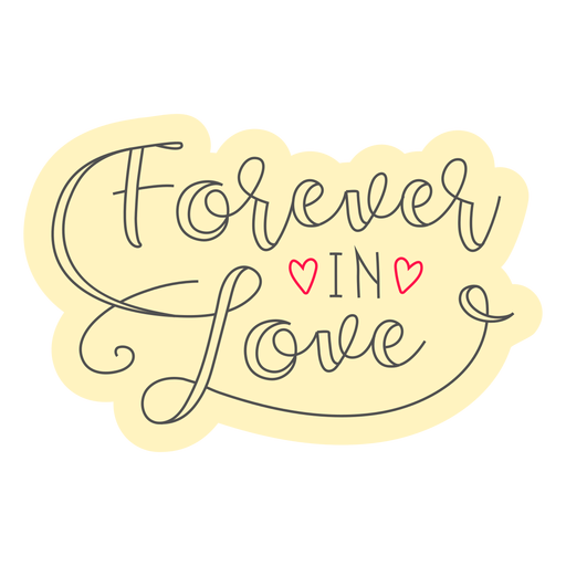 Forever in love badge PNG Design