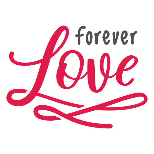 Letras de amor para siempre Diseño PNG