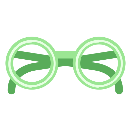 Green eyeglasses flat PNG Design