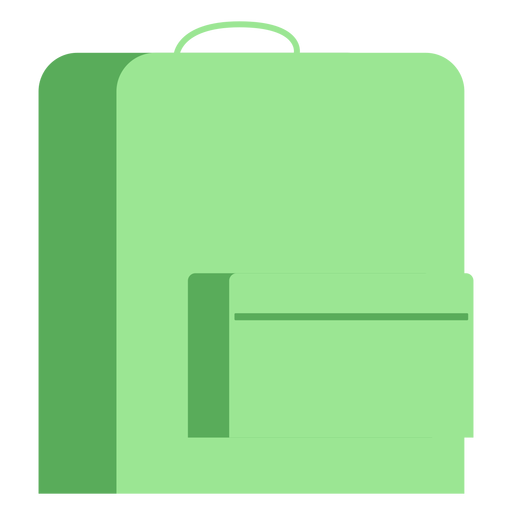 Green school backpack flat PNG Design