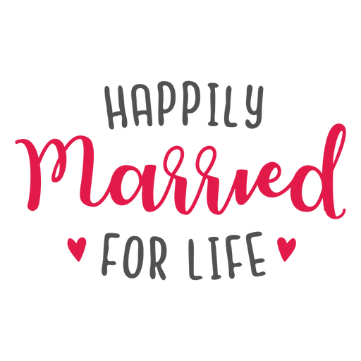 Feliz casamento para o resto da vida letras Desenho PNG