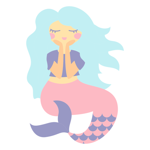 Happy mermaid character flat PNG Design