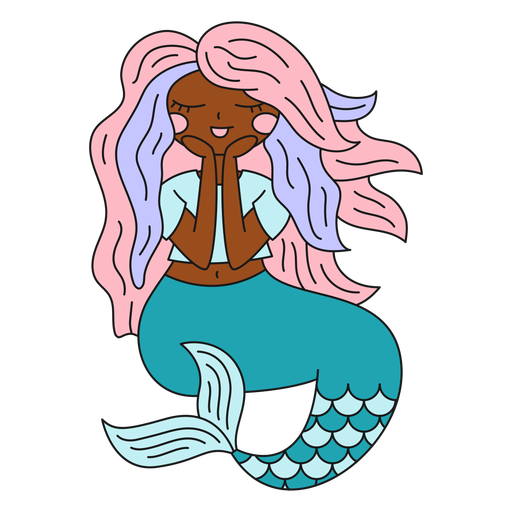 Download Happy mermaid character illustration - Transparent PNG ...