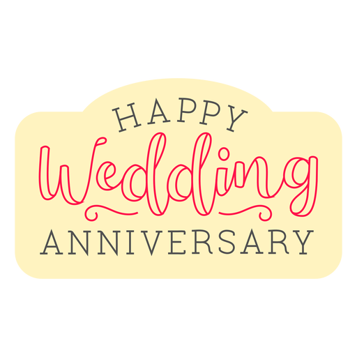 Happy wedding anniversary badge PNG Design