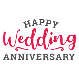 Happy wedding anniversary lettering - Transparent PNG & SVG vector file