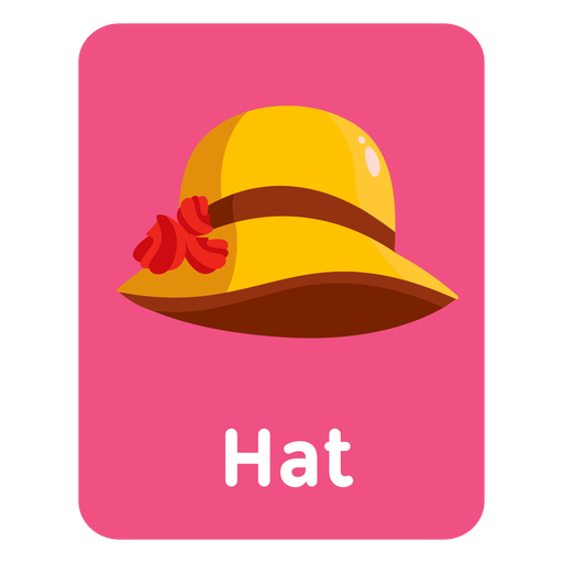 Flashcard de vocabulario de sombrero Diseño PNG