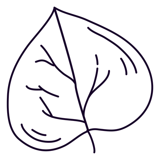 Heart shaped leaf doodle PNG Design