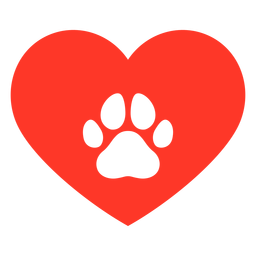 Pegada de cachorro com coração plana Desenho PNG