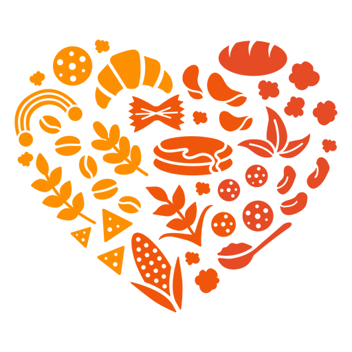 Heart of wheat food PNG Design