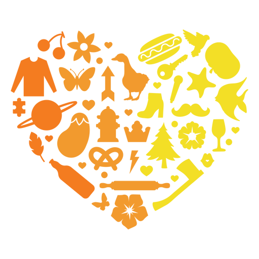 Heart warm items PNG Design