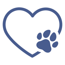 Heart with dog footprint stroke PNG Design Transparent PNG