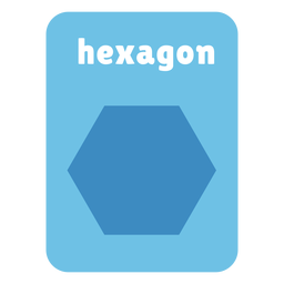 Flashcard de forma hexagonal Diseño PNG