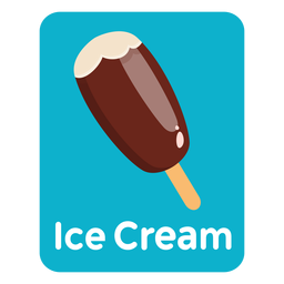 Flashcard de vocabulario de helado Diseño PNG