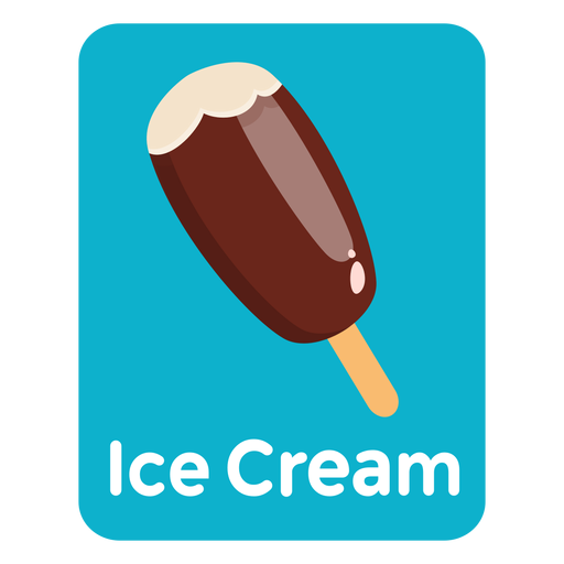 Ice cream vocabulary flashcard PNG Design