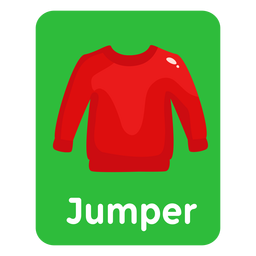 Karteikarte des Jumper-Vokabulars PNG-Design