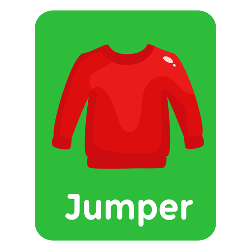 Jumper vocabulary flashcard - Transparent PNG &amp; SVG vector file