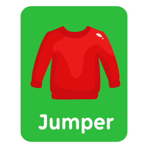 Jumper vocabulary flashcard PNG Design