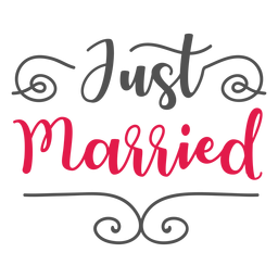 Just married lettering PNG Design