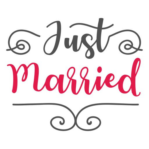 Just married lettering