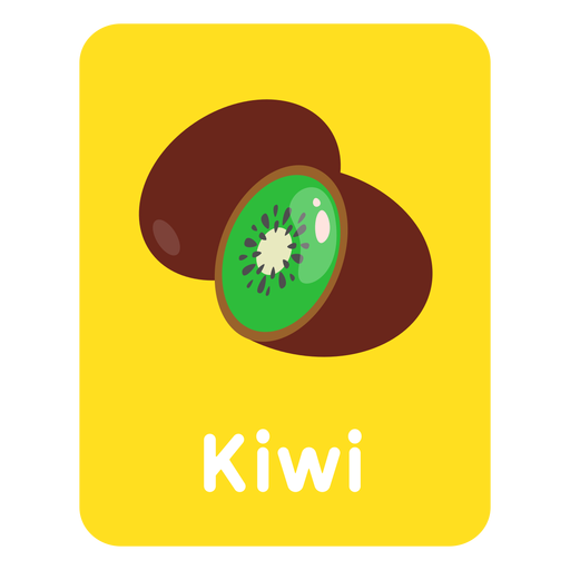 Flashcard de vocabulário kiwi Desenho PNG