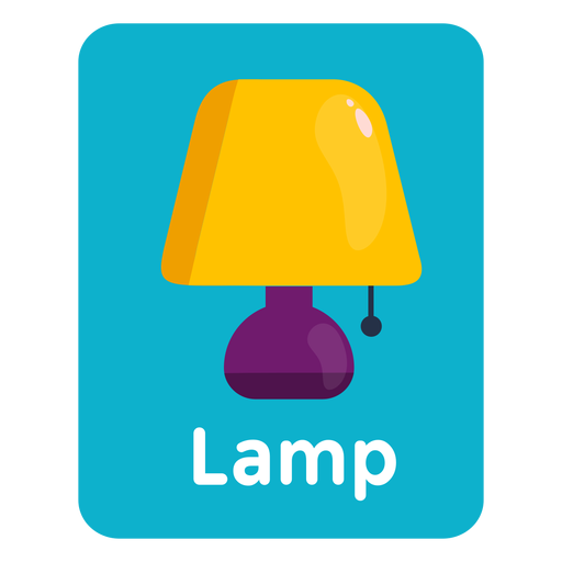 Lamp vocabulary flashcard PNG Design