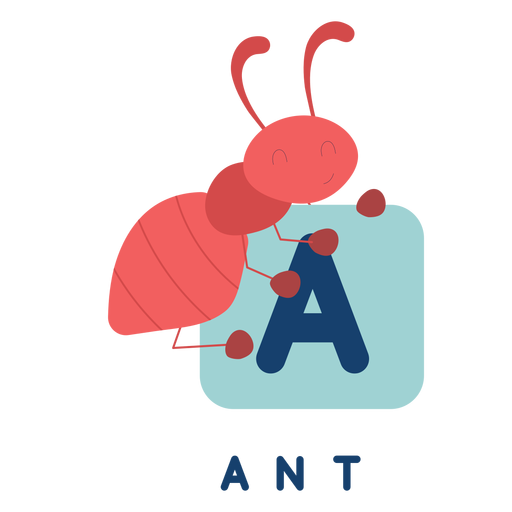 Letra um alfabeto de formiga Desenho PNG