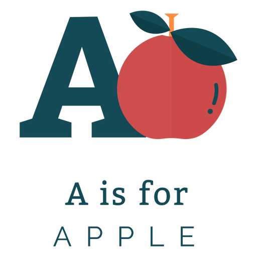 Letter a apple alphabet PNG Design