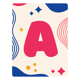 Letra a flashcard Diseño PNG
