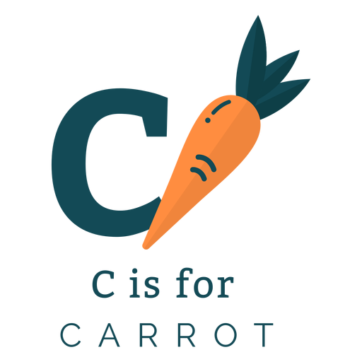 Alfabeto de cenoura letra c
