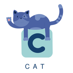 Alfabeto de letra c gato Diseño PNG
