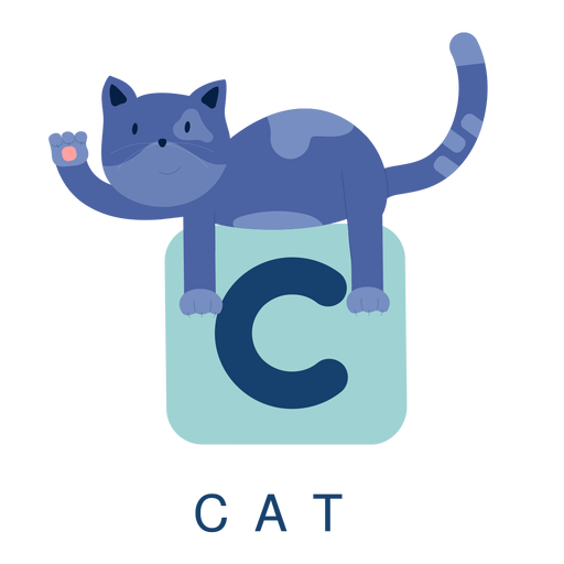 Alfabeto de gato letra c Desenho PNG