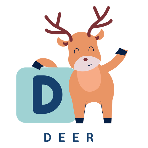Letter d deer alphabet