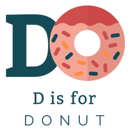 Alfabeto de letra d donut Desenho PNG