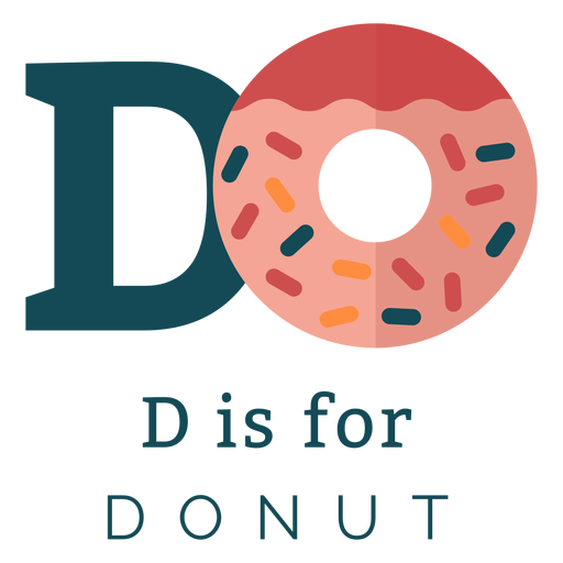 Alfabeto de letra d donut Desenho PNG