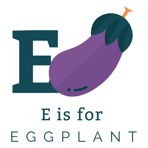Letter e eggplant alphabet