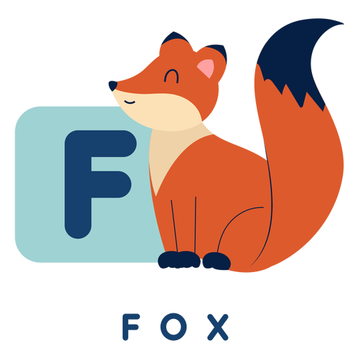 Letter f fox alphabet PNG Design